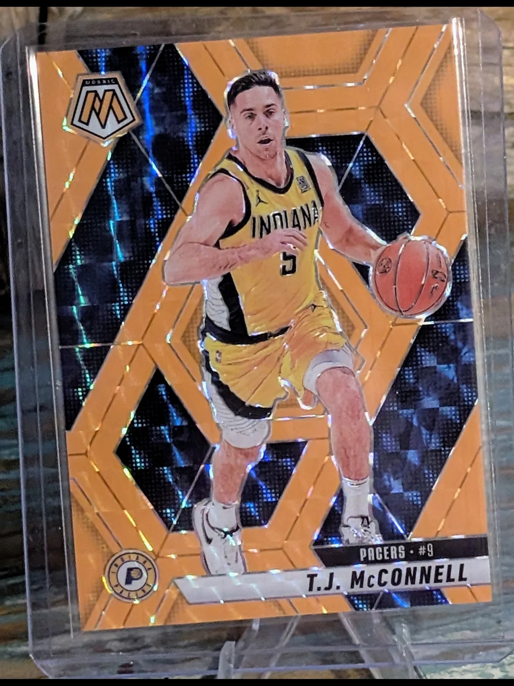 2024-25 Panini Prizm T J McConnell Orange Florescent Mosaic 08/25